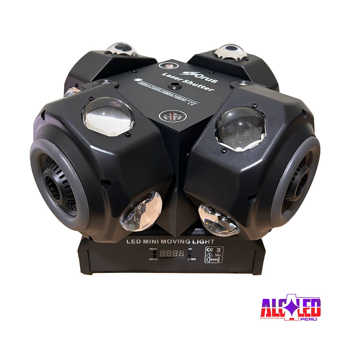 BOLA LOCA 4 CABEZAS CON LASER RG Y ARO LED