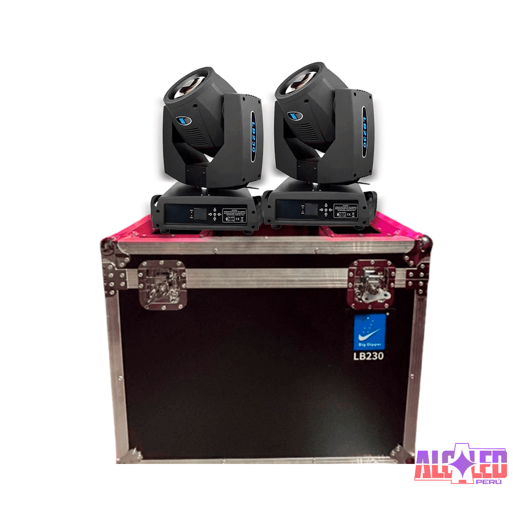 Kit De 2 Cabezas Móviles Big Dipper LB230N 7R + Flightcase