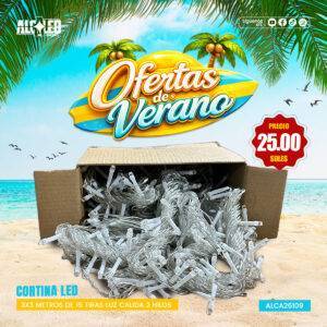 CORTINA LED 3X3 METROS DE 15 TIRAS LUZ CALIDA 2 HILOS