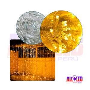 CORTINA LED 5X3 METROS 18 TIRAS LUZ CALIDA 5 HILOS