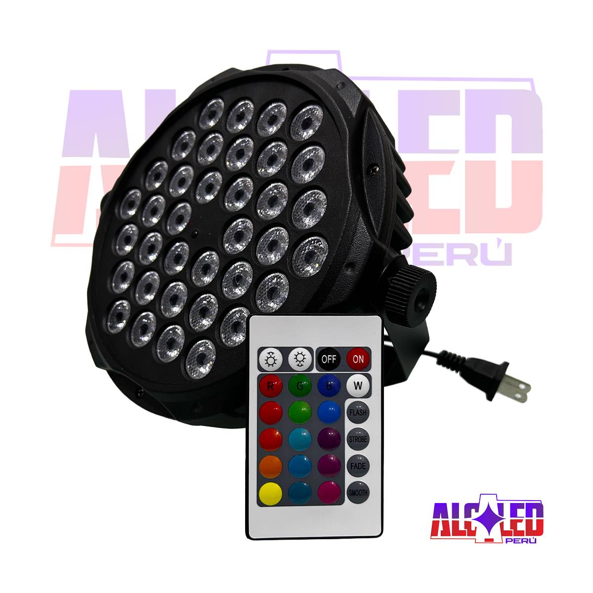 MINI PAR LED 36X3W CON CONTROL REMOTO