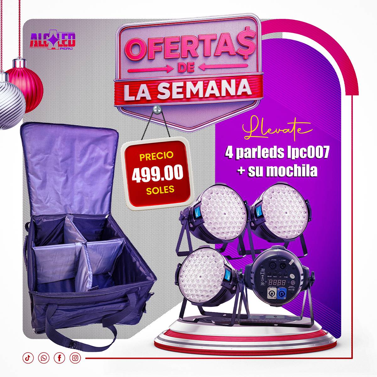 OFERTA SEMANAL 4 parleds lpc007 + su mochila