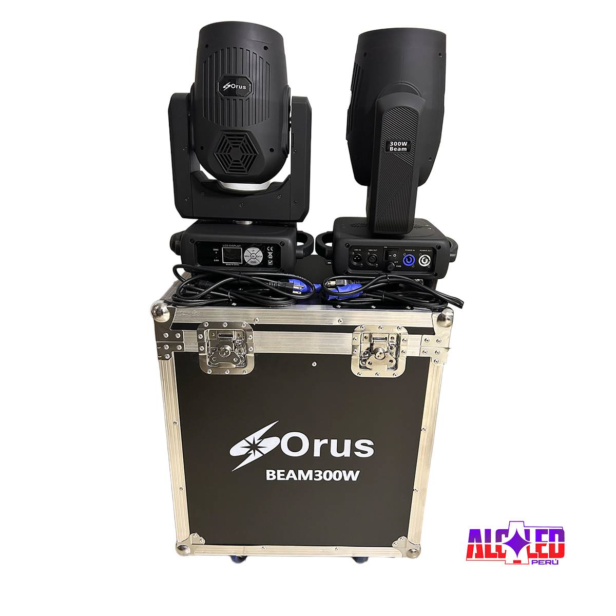 KIT DE 2 CABEZAS MOVILES ORUS BEAM 300 MAS FLYGHTCASE