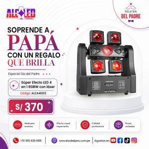SUPER EFECTO LED 4 EN 1 RGBW CON LASER