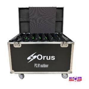 KIT 2 METROS DE PANTALLA LED P3.91 PARA EXTERIORES 50X50CM MAS FLYGHT CASE