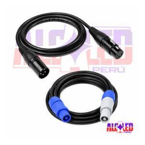 CABLE DOBLE DMX Y CORRIENTE DE 1M
