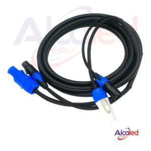CABLE DOBLE DMX Y CORRIENTE DE 2M