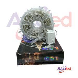 TIRA LINEAL CABLE BLANCO DIAMANTE DE 50M LUZ CALIDA (240 LED)