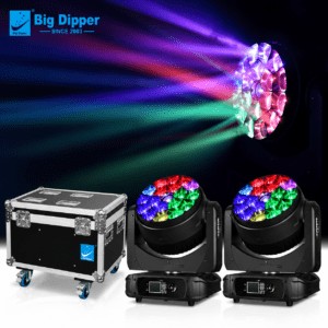 KIT DE 2 CABEZAS MOVILES WASH BIG DIPPER 19X40W MAS FLYGHT CASE